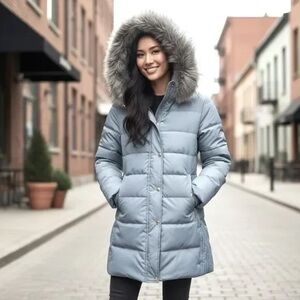 Women's Blue Kate Spade Puffer Coat